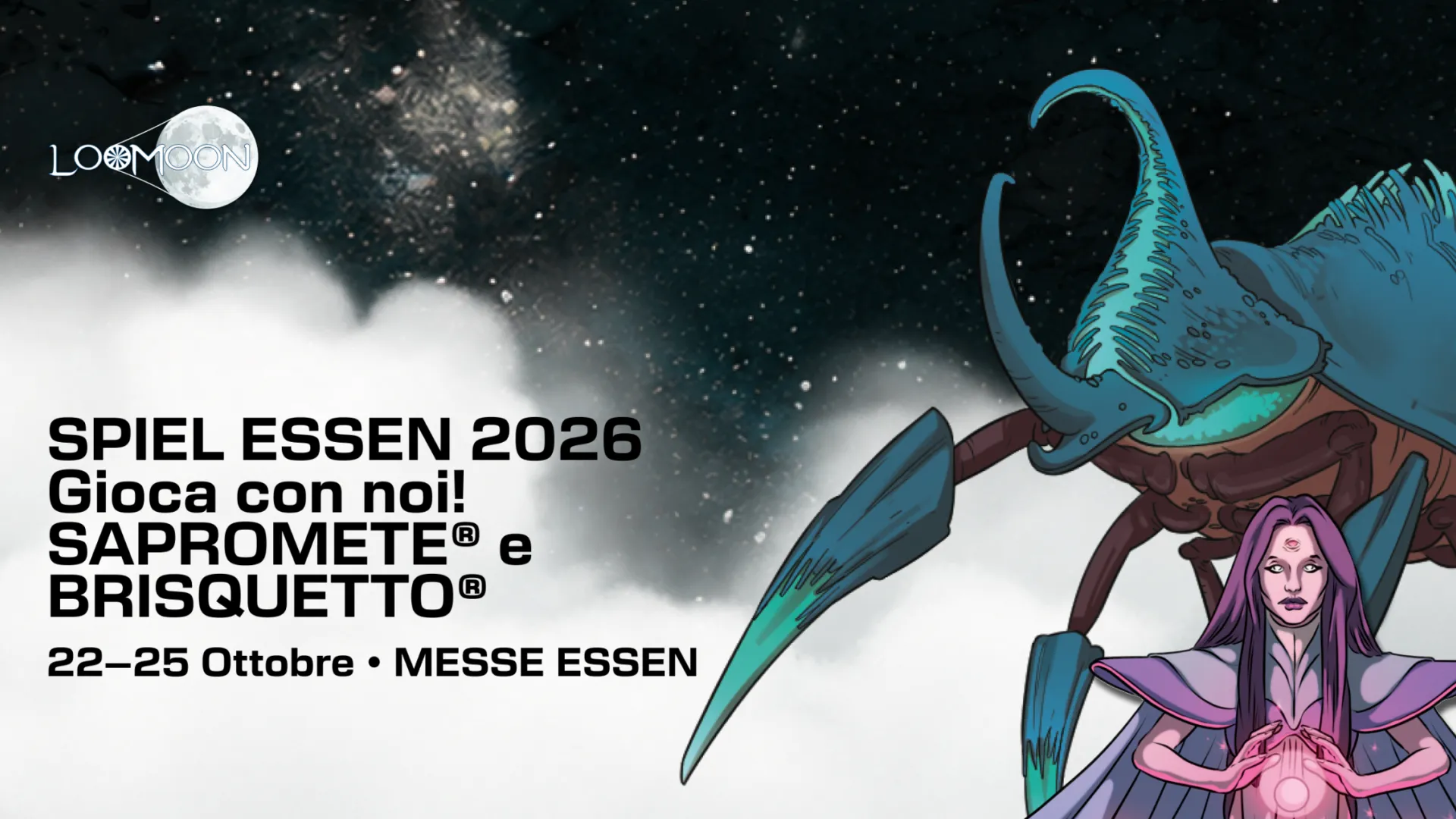 LooMoon Games a SPIEL Essen 2026 con SAPROMETE® e BRISQUETTO®
